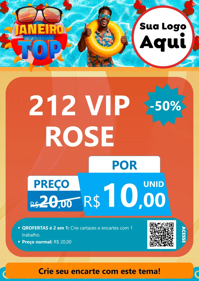 Modelo de Cartaz para Cartaz A4 Vertical com o tema Janeiro Top para Perfumes