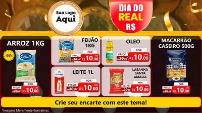 Modelo de TV para TV Horizontal com o tema Dia do Real para Supermercado