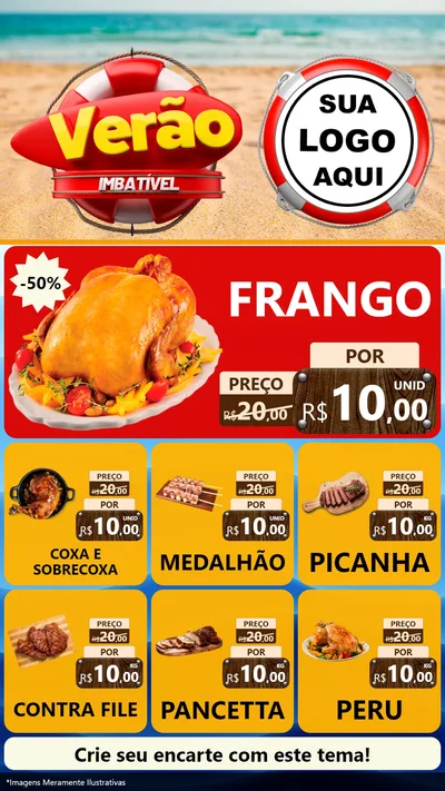 Modelo de Rede Social para Stories com o tema Verão Imbatível para Assados