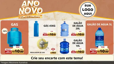 Modelo de TV para TV Horizontal com o tema Ano Novo Com Economia para Água e gás