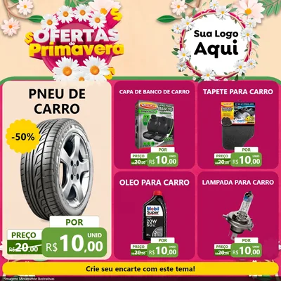 Modelo de Rede Social para Feed Facebook com o tema Ofertas de Primavera para Auto peças