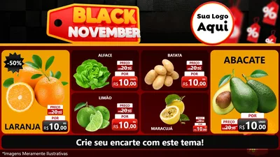 Modelo de TV para TV Horizontal com o tema Black November para Hortifrúti