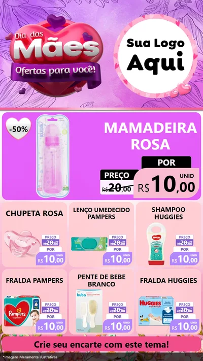 Modelo de Rede Social para Stories com o tema Dia das Mães Ofertas para Você! para Bebês