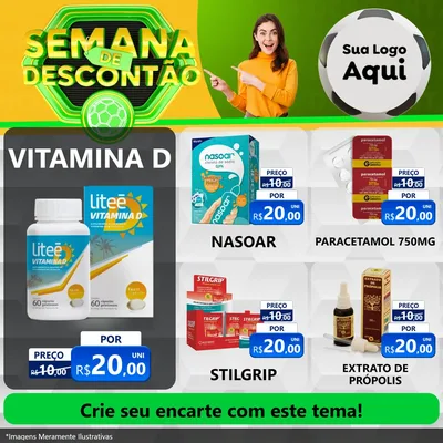 Modelo de Rede Social para Feed Facebook com o tema Semana de Descontão - Copa para Farmácia