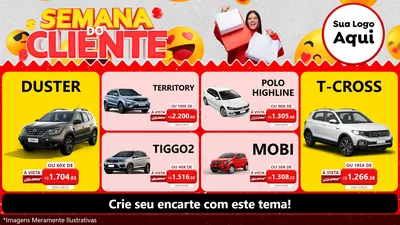 Modelo de TV para TV Horizontal com o tema Semana do Cliente para Concessionaria de Carros