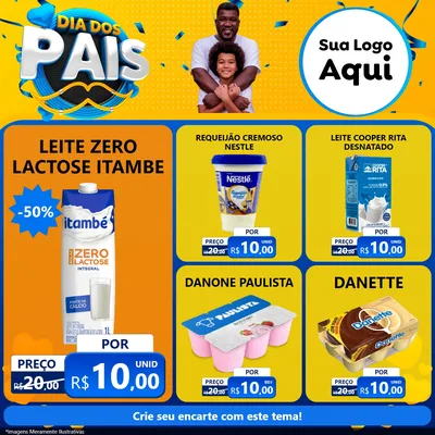 Modelo de Rede Social para Feed Facebook com o tema Dia dos Pais para Frios e Laticínios