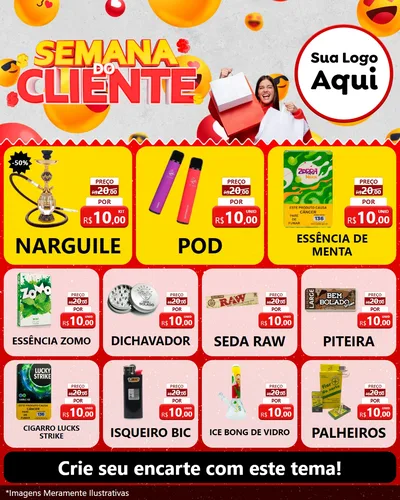 Modelo de Rede Social para Feed Instagram com o tema Semana do Cliente para Tabacaria