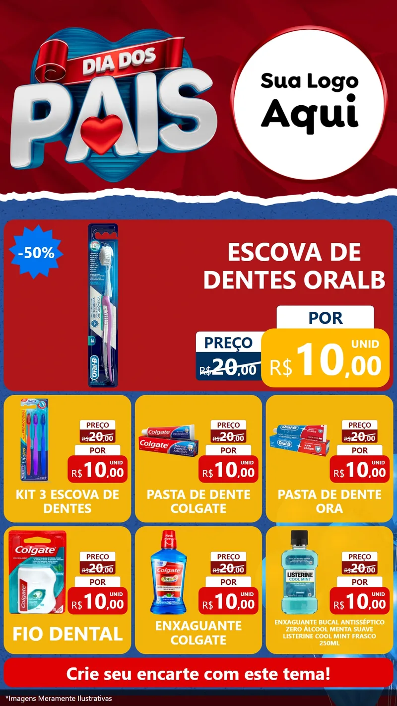 Modelo de Rede Social para Stories com o tema Dia dos Pais para Higiene Pessoal