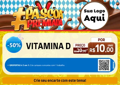 Modelo de Cartaz para Cartaz A4 Horizontal com o tema Páscoa Premiada para Farmácia