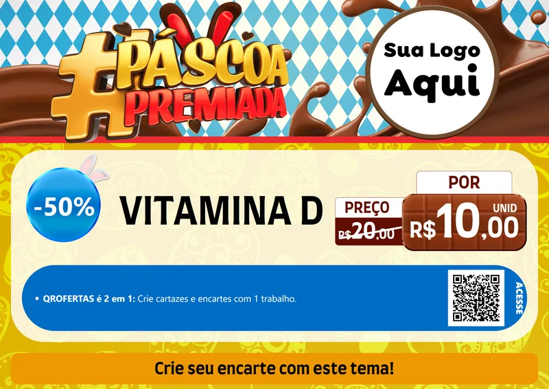 Modelo de Cartaz para Cartaz A4 Horizontal com o tema Páscoa Premiada para Farmácia