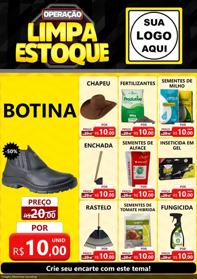 Modelo de Encarte para Encarte A4 Vertical com o tema Operação Limpa Estoque para Agropecuária
