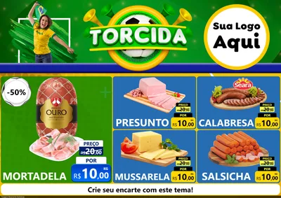 Modelo de Encarte para Encarte A4 Horizontal com o tema Torcida para Frios e Laticínios