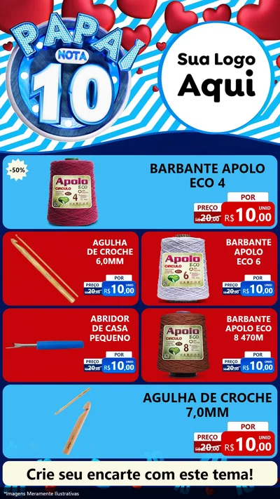 Modelo de TV para TV Vertical com o tema Papai Nota 10 para Armarinho e Aviamentos