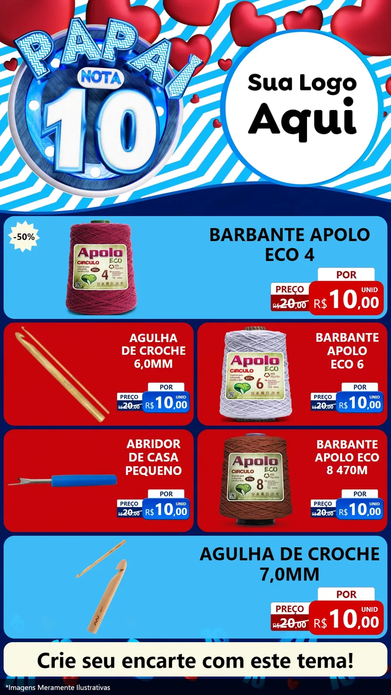 Modelo de TV para TV Vertical com o tema Papai Nota 10 para Armarinho e Aviamentos