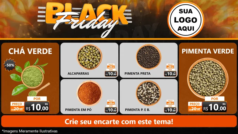 Modelo de TV para TV Horizontal com o tema Black Friday para Produtos Naturais