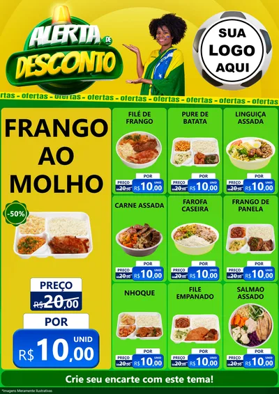 Modelo de Encarte para Encarte A4 Vertical com o tema Alerta de Desconto para Restaurante