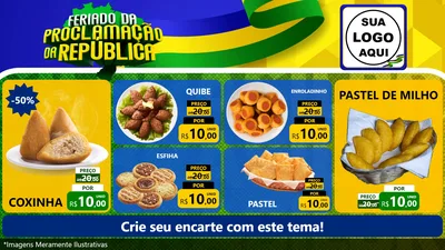 Modelo de TV para TV Horizontal com o tema Feriado da Proclamação da República para Salgadaria