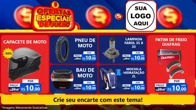 Modelo de TV para TV Horizontal com o tema Ofertas Especiais de Julho para Moto peças