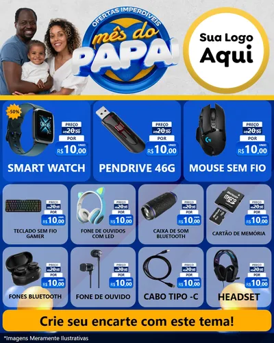Modelo de Rede Social para Feed Instagram com o tema Ofertas Imperdíveis Mês Do Papai para Informática