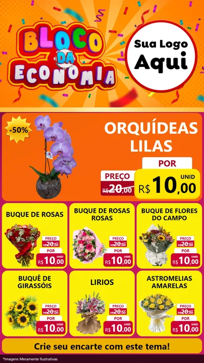 Modelo de Rede Social para Stories com o tema Bloco da Economia para Floricultura e jardim