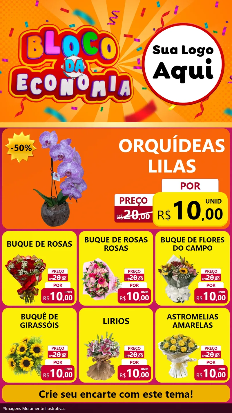 Modelo de Rede Social para Stories com o tema Bloco da Economia para Floricultura e jardim
