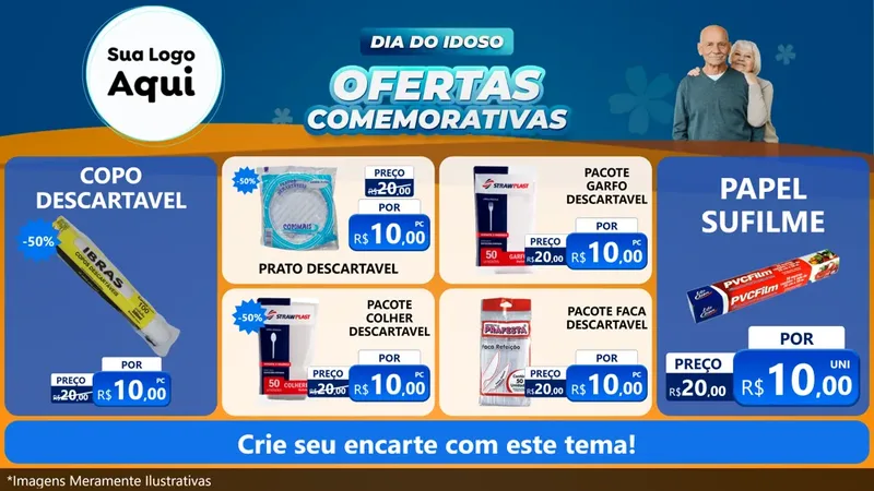 Modelo de TV para TV Horizontal com o tema Dia do Idoso para Embalagens