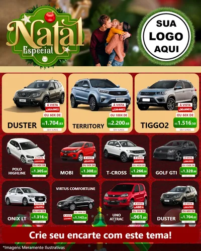 Modelo de Rede Social para Feed Instagram com o tema Natal Especial para Concessionaria de Carros
