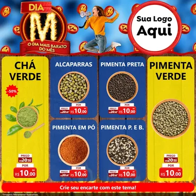 Modelo de Rede Social para Feed Facebook com o tema Dia M - O Dia Mais Barato Do Mês para Produtos Naturais