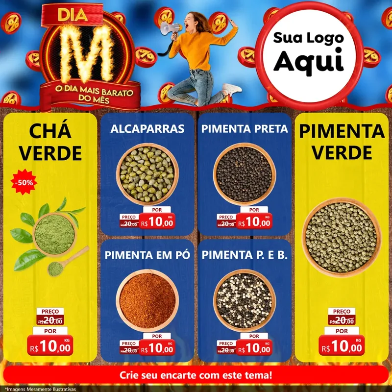 Modelo de Rede Social para Feed Facebook com o tema Dia M - O Dia Mais Barato Do Mês para Produtos Naturais