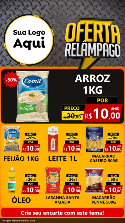 Modelo de Rede Social para Stories com o tema Oferta Relâmpago para Supermercado