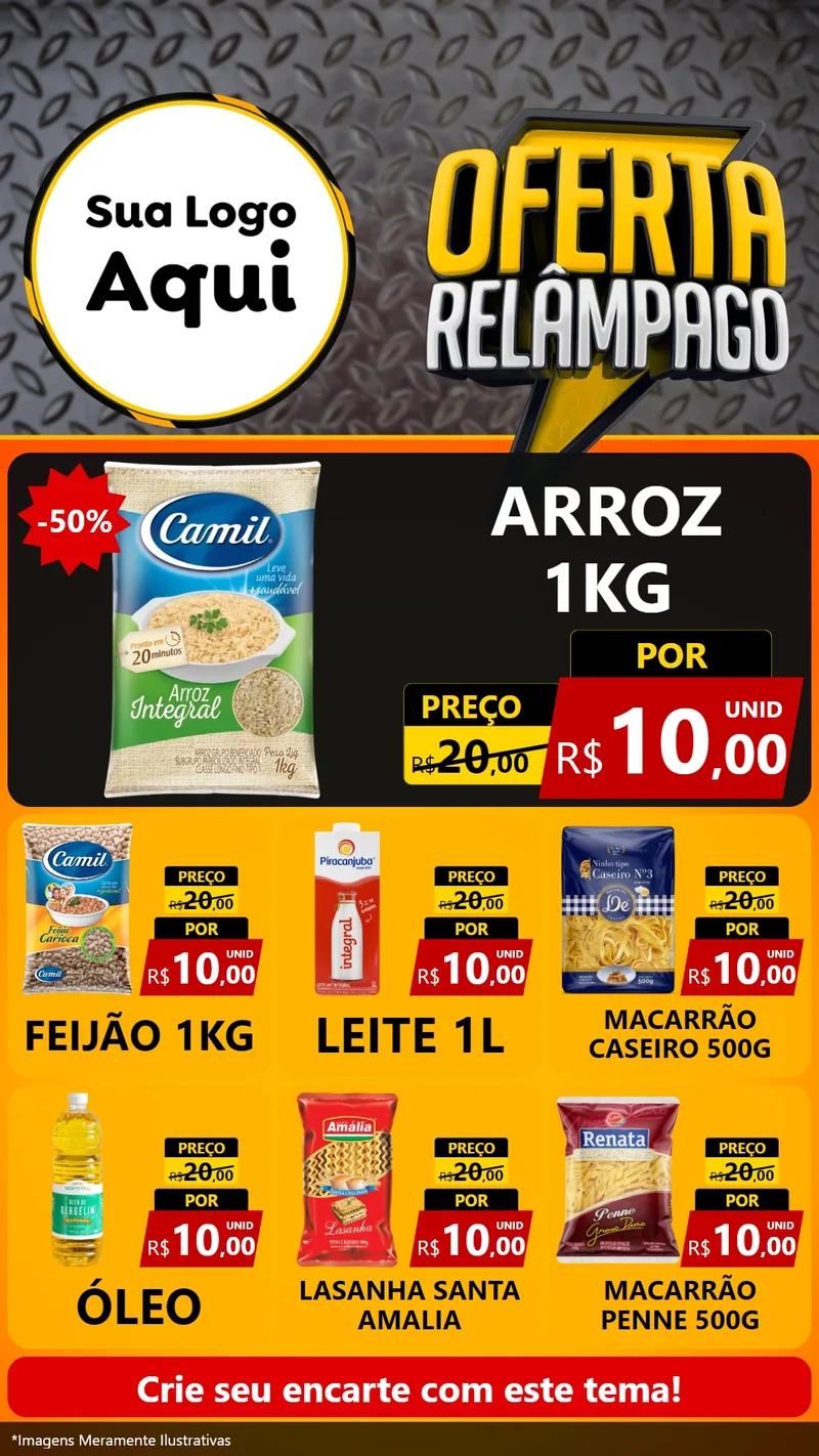 Modelo de Rede Social para Stories com o tema Oferta Relâmpago para Supermercado