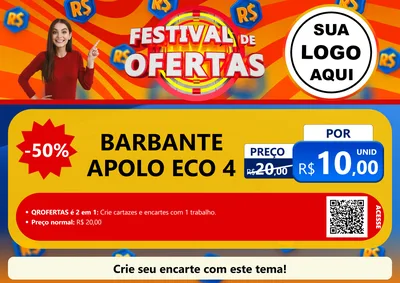 Modelo de Cartaz para Cartaz A4 Horizontal com o tema Festival de Ofertas para Armarinho e Aviamentos