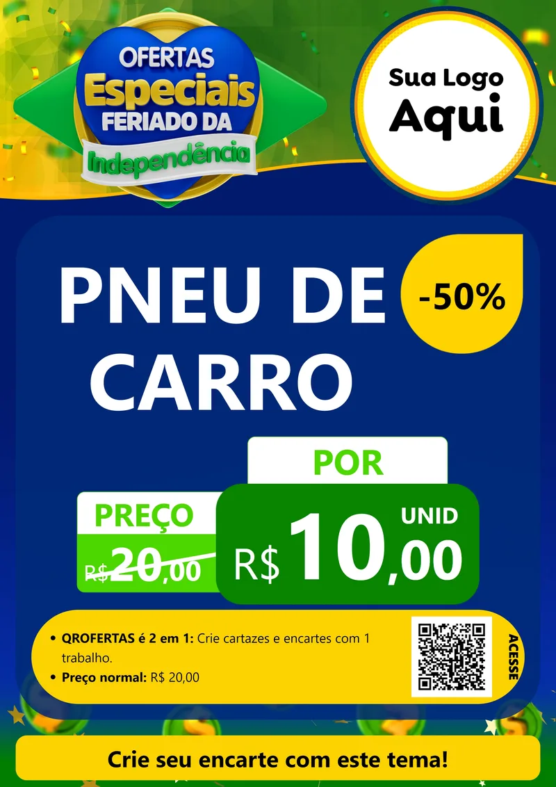 Modelo de Cartaz para Cartaz A4 Vertical com o tema Ofertas Especiais Feriado da Independência para Auto peças