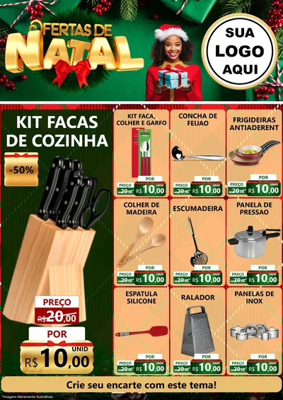 Modelo de Encarte para Encarte A4 Vertical com o tema Ofertas de Natal para Utilidades Domésticas