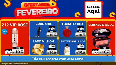 Modelo de TV para TV Horizontal com o tema Ofertas de Fevereiro para Perfumes