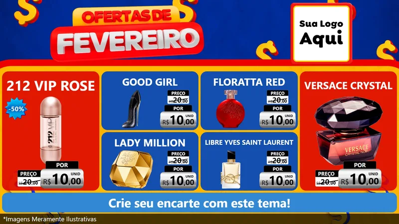 Modelo de TV para TV Horizontal com o tema Ofertas de Fevereiro para Perfumes