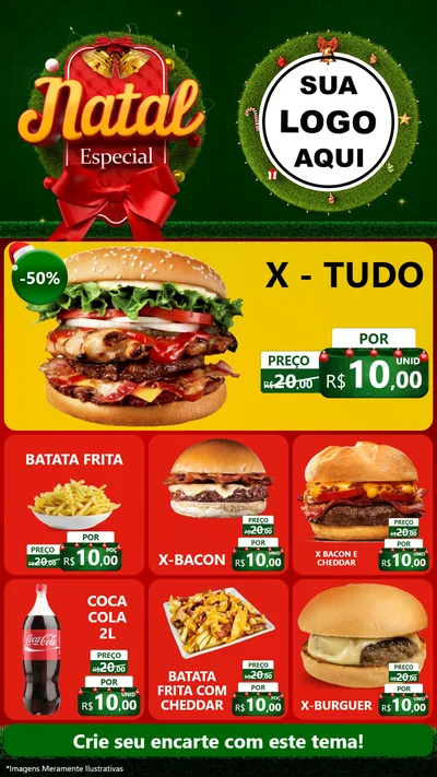 Modelo de Rede Social para Stories com o tema Natal Especial para Hamburgueria