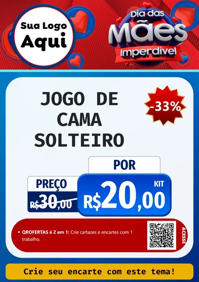 Modelo de Cartaz para Cartaz A4 Vertical com o tema Dia Das Mães Imperdível para Cama, Mesa e Banho