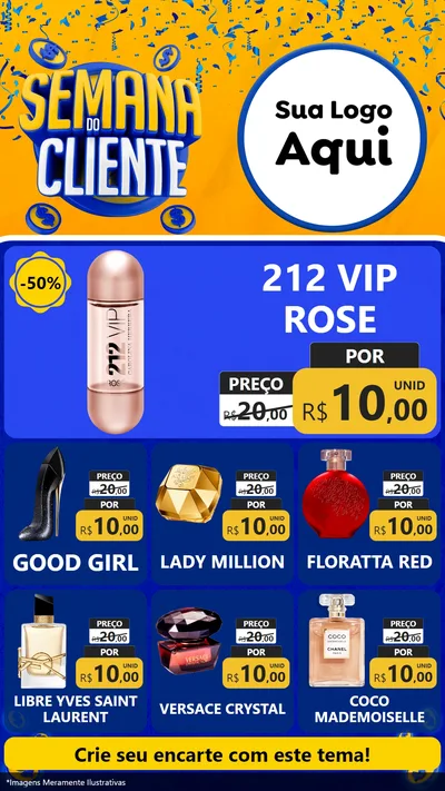 Modelo de Rede Social para Stories com o tema Semana do Cliente para Perfumes