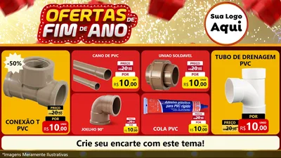 Modelo de TV para TV Horizontal com o tema Ofertas de Fim de Ano para Tubos e conexões