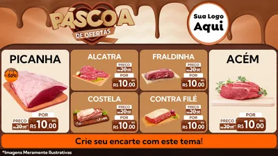 Modelo de TV para TV Horizontal com o tema Páscoa de Ofertas para Açougue