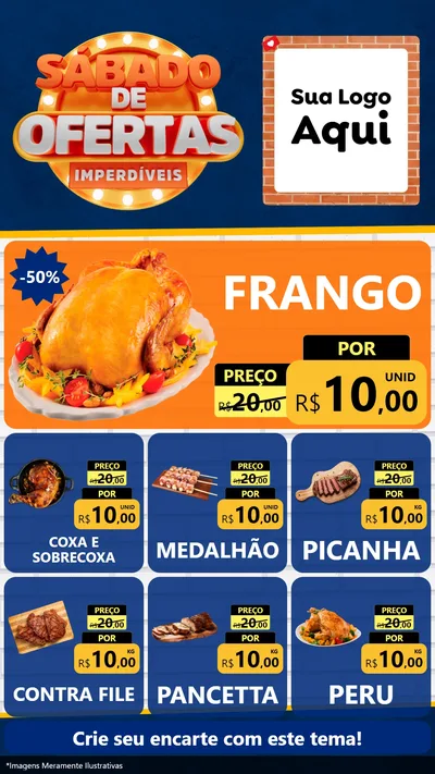 Modelo de Rede Social para Stories com o tema Sábado de Ofertas Imperdíveis para Assados