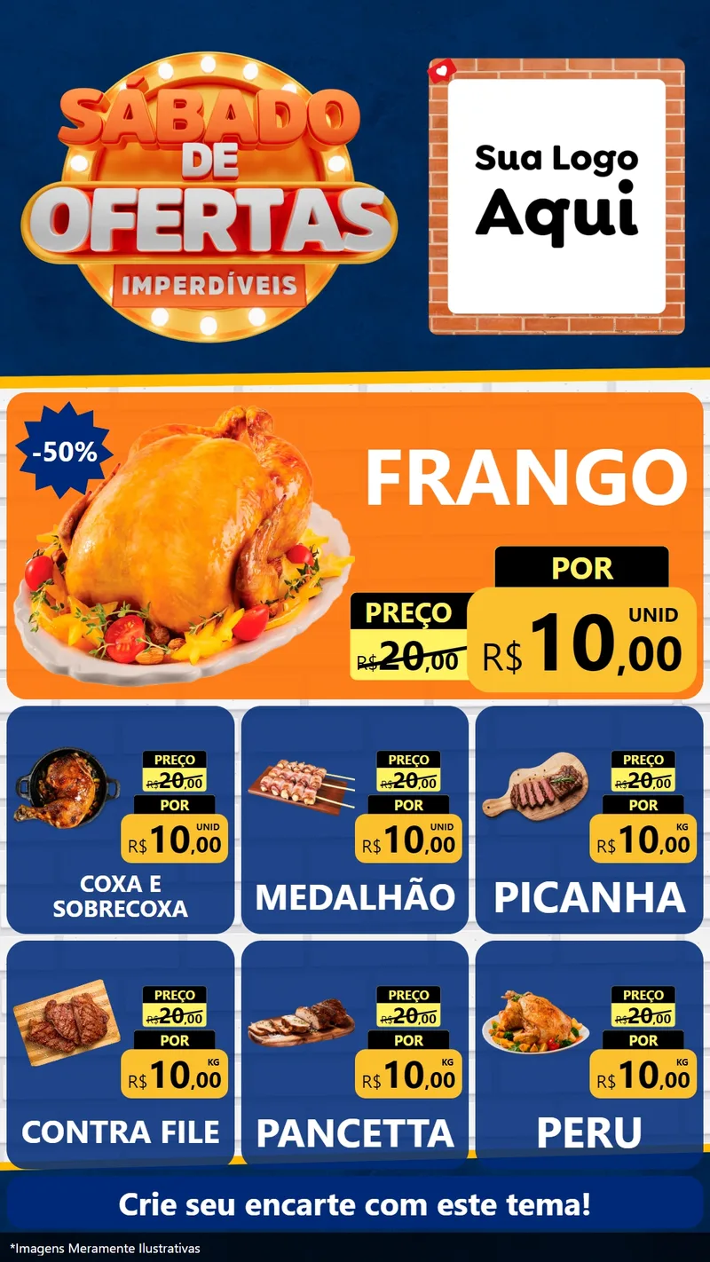 Modelo de Rede Social para Stories com o tema Sábado de Ofertas Imperdíveis para Assados