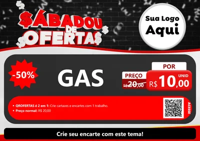 Modelo de Cartaz para Cartaz A4 Horizontal com o tema Sabadou de Ofertas para Água e gás