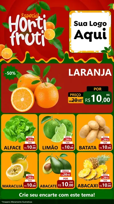Modelo de Rede Social para Stories com o tema Especial Hortifruti para Hortifrúti