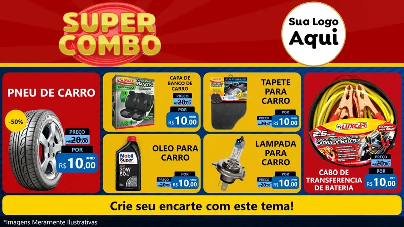 Modelo de TV para TV Horizontal com o tema Super Combo para Auto peças