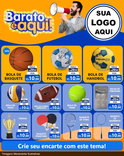 Modelo de Rede Social para Feed Instagram com o tema Barato é aqui para Artigos Esportivos