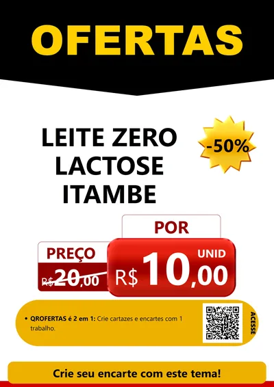 Modelo de Cartaz para Cartaz A4 Vertical com o tema Ofertas Preto e Vermelho Cartaz para Frios e Laticínios