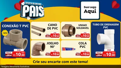 Modelo de TV para TV Horizontal com o tema Oferta Do Dia Dos Pais para Tubos e conexões