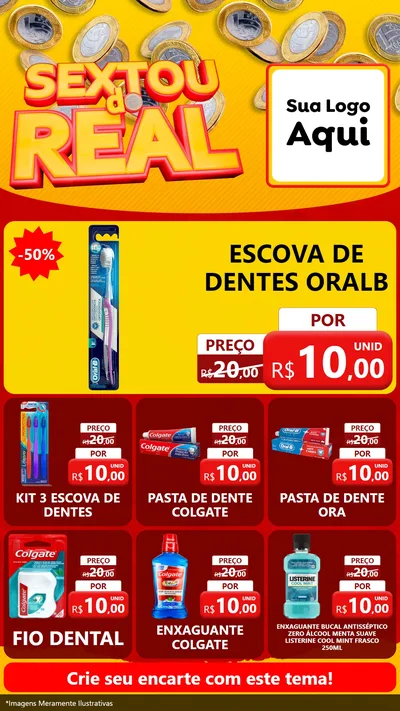 Modelo de Rede Social para Stories com o tema Sextou do Real para Higiene Pessoal